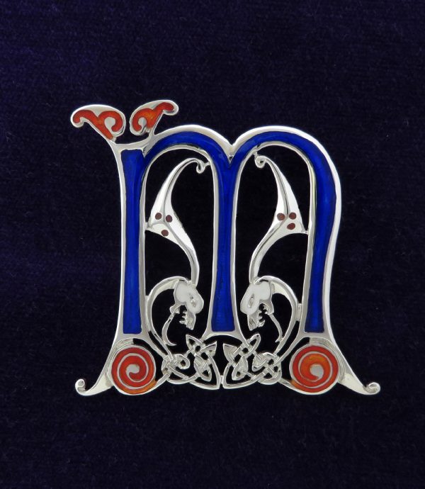 Letter M Brooch