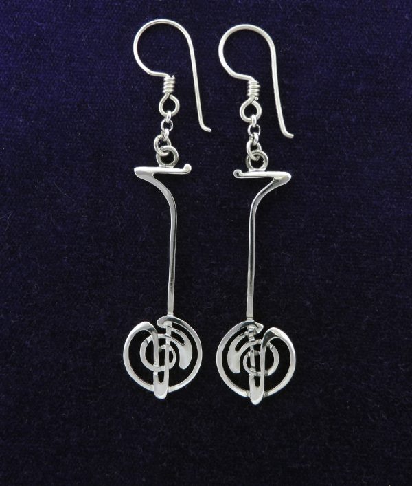 Art Nouveau Swirl & Drop Earrings